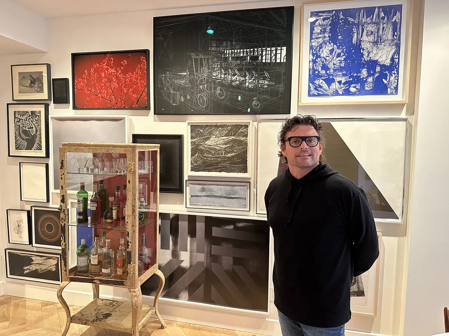 Martin Boily-Côté in front of his collection