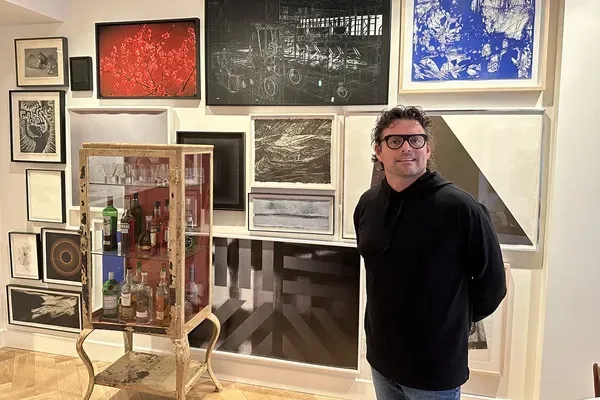 Martin Boily-Côté in front of his collection